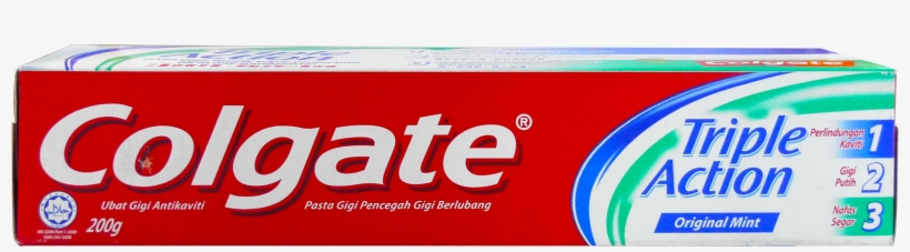 Share - Colgate Triple Action Original Mint, transparent png #8403931