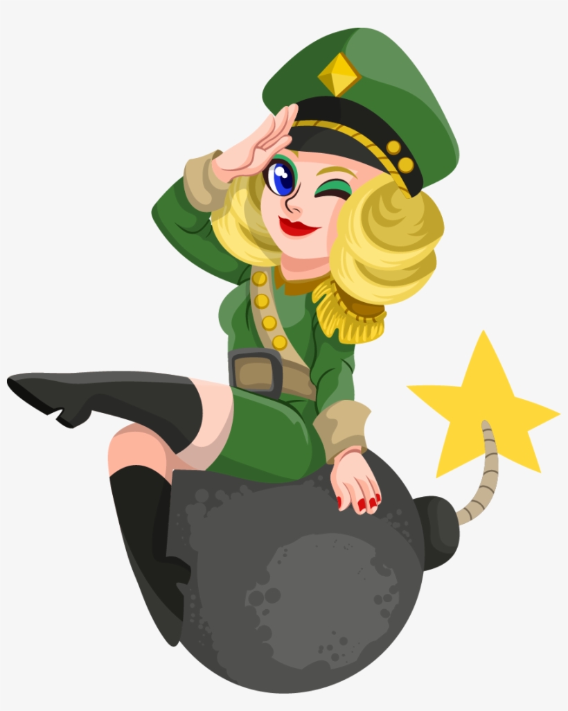 Soldier Free To Use Clip Art - Women Soldier Cartoon Png, transparent png #8404513