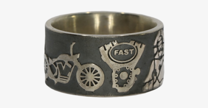 Ring For Bikers Black 925 Silver - Titanium Ring, transparent png #8405432