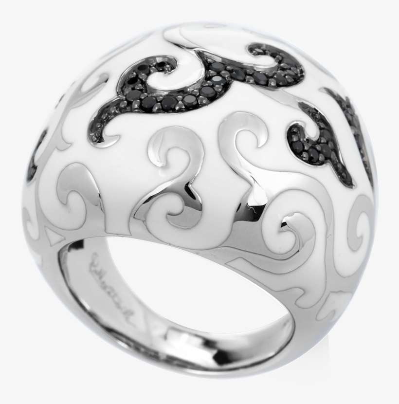 Sterling Silver Italian Enamel White Royale Ring - Pre-engagement Ring, transparent png #8405735