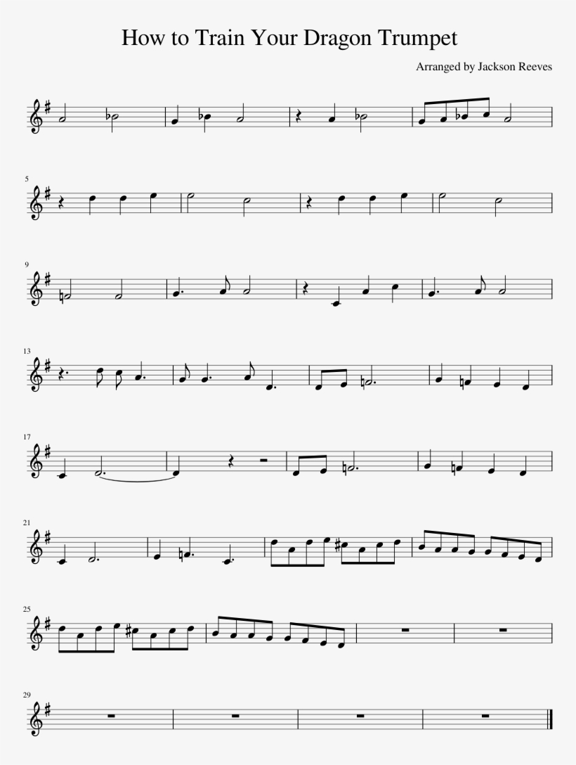 How To Train Your Dragon Trumpet - Broken Vessels Violin Sheet Music, transparent png #8405824