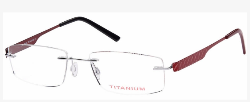 Angeles Burgundy Titanium Rimless Glasses With Polycarbonate - Glasses, transparent png #8405826