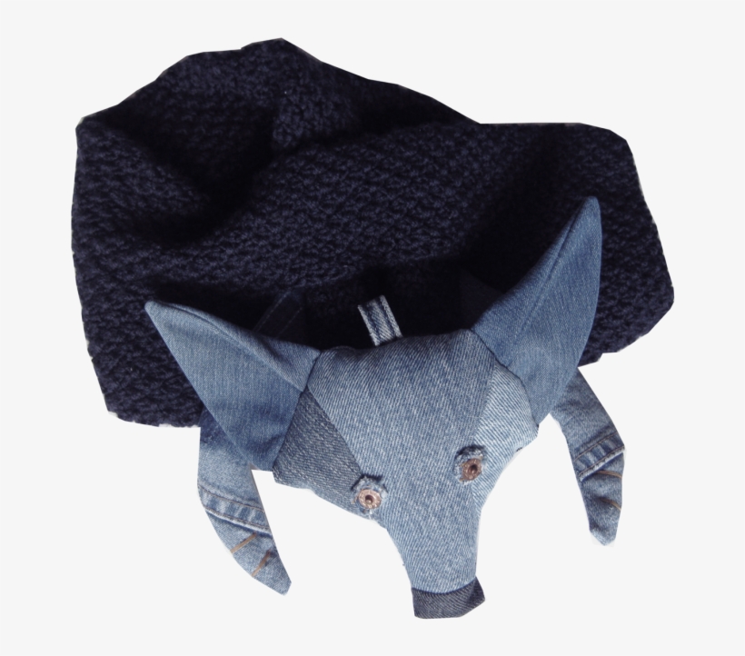 Maison Indigo Knitted Scarf With Fox Head - Wool, transparent png #8407847