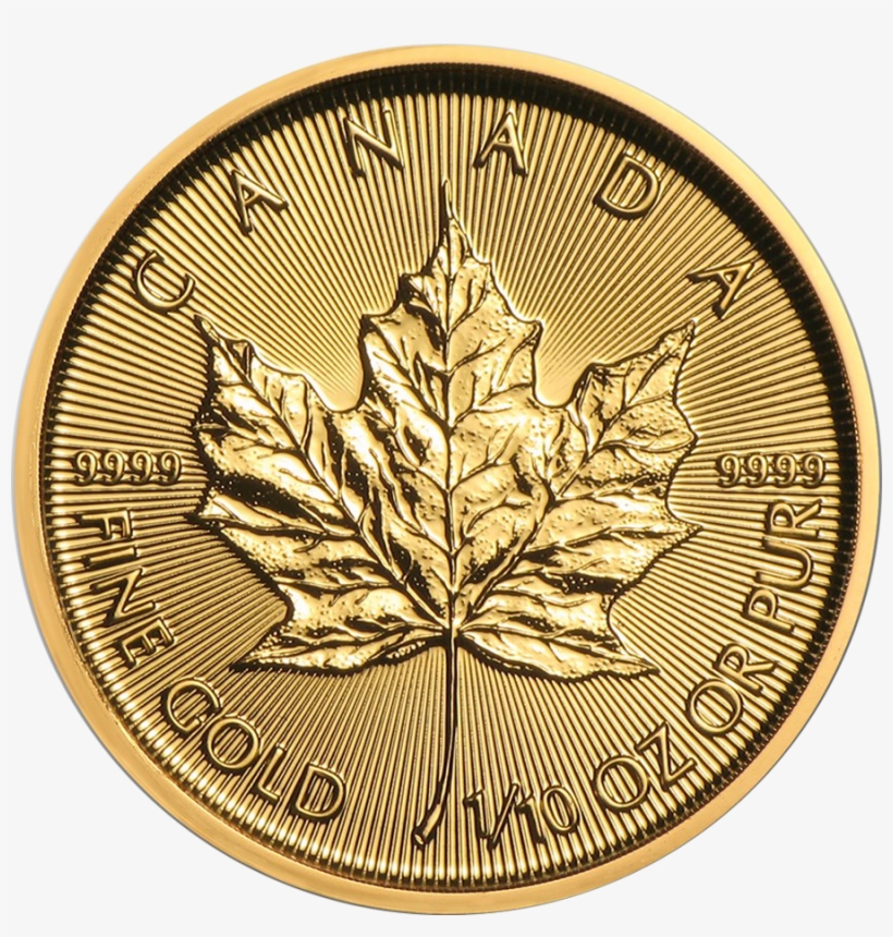 2019 Canadian Maple 1/10oz Gold Coin - 1 10 Oz Gold Maple, transparent png #8408809