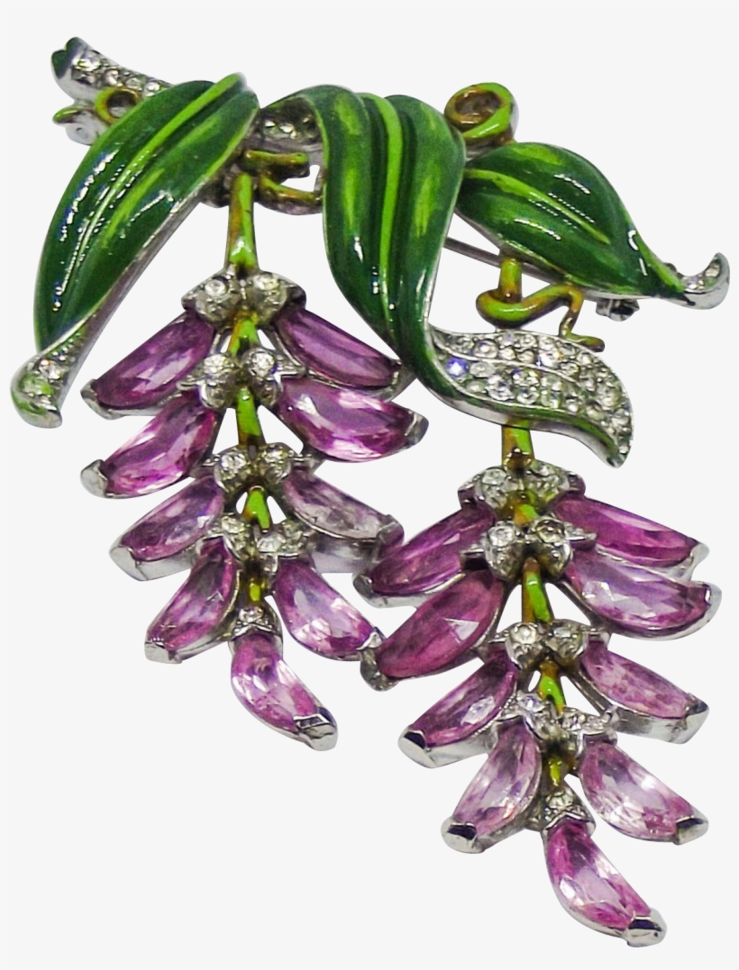 A Rare Trifari Alfred Philippe Rhinestone And Enamel - Earrings, transparent png #8409000