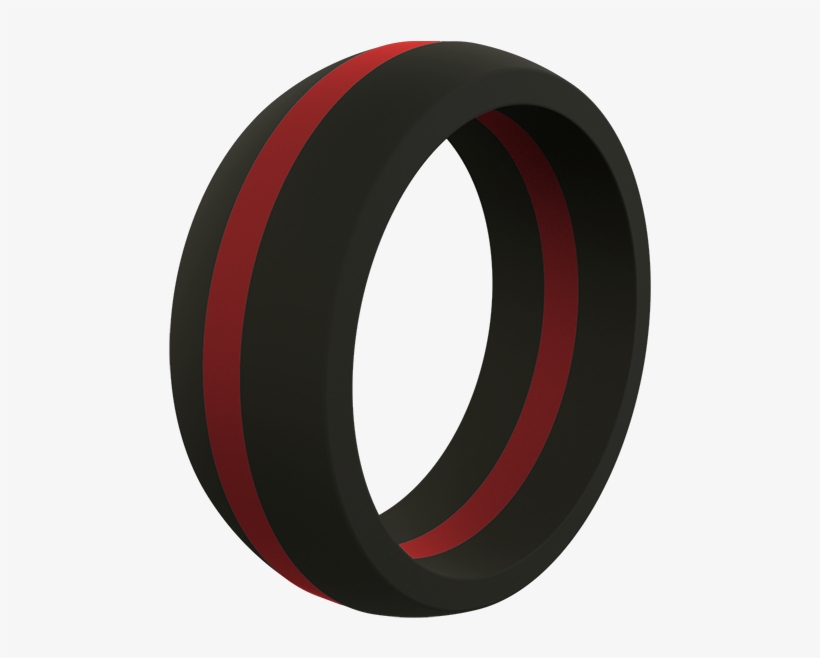 Men's Thin Red Line Silicone Ring - Circle, transparent png #8409092