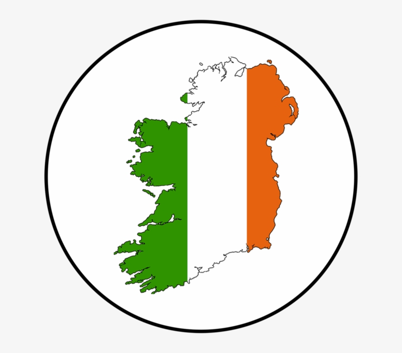 Ireland Irish Eire Map Flag National Country Badge - Easy Map Of Ireland, transparent png #8409429
