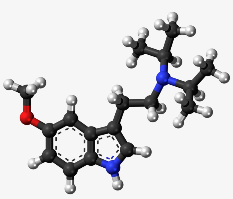 5 Meo Dipt Molecule Ball - Theobromine Png, transparent png #8410779