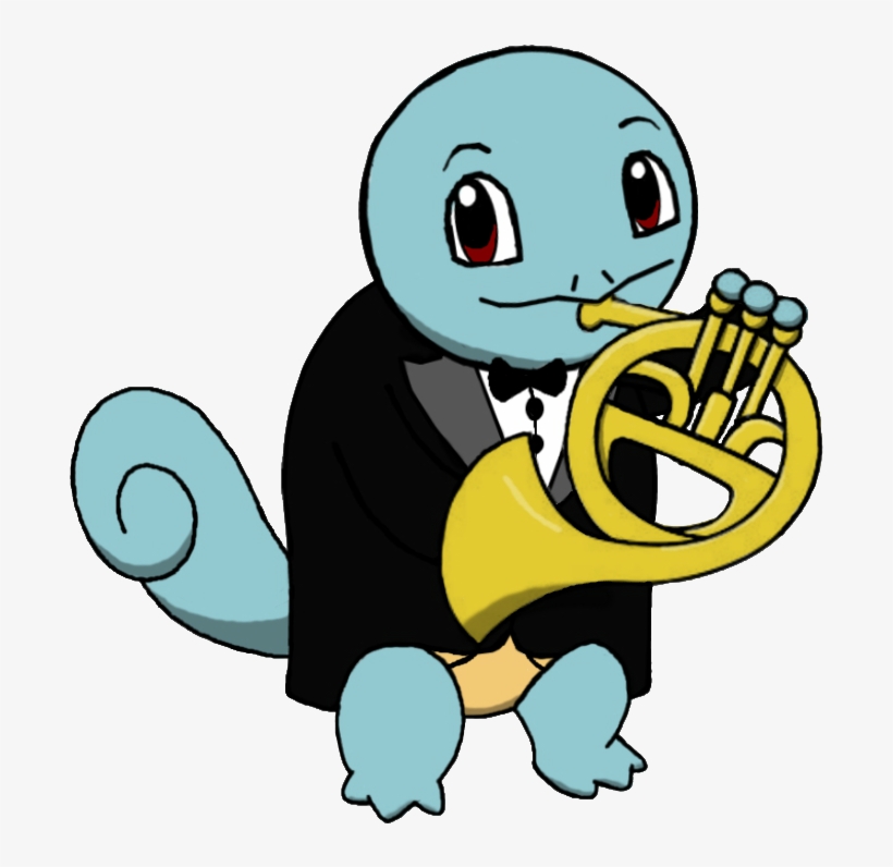 French Horn Squirtle By Achromaticyang - Cartoon French Horn, transparent png #8411059