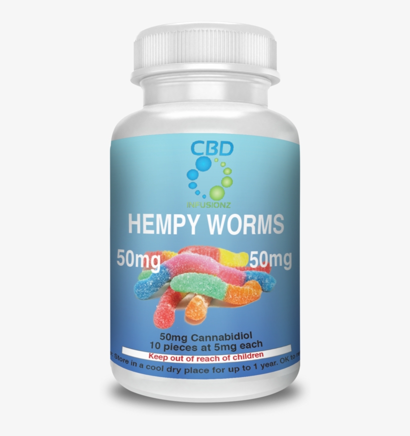 Hempy Worms Gummy Cbd Edibles 50mg Cbd - Magnesium Kids, transparent png #8411575