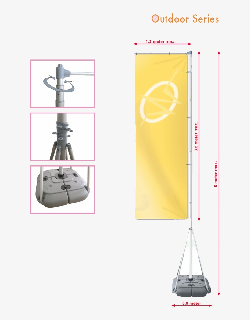 Giant Flag Pole 5 Meter - Graphic Design, transparent png #8411951