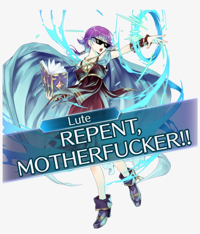 Could You Do Lute Saying "repent Motherfucker" With - Fire Emblem Heroes, transparent png #8412393