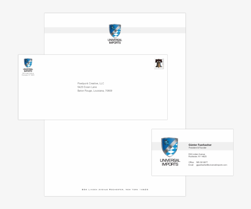 Identity & Collateral » Universal Imports - Envelope Design, transparent png #8412926