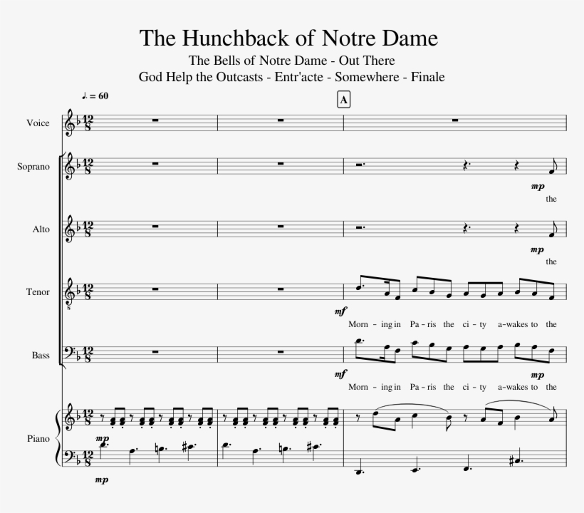 The Hunchback Of Notre Dame Sheet Music 1 Of 31 Pages - Sheet Music, transparent png #8413351
