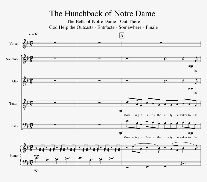 The Hunchback Of Notre Dame Sheet Music 1 Of 31 Pages - Sheet Music, transparent png #8413351