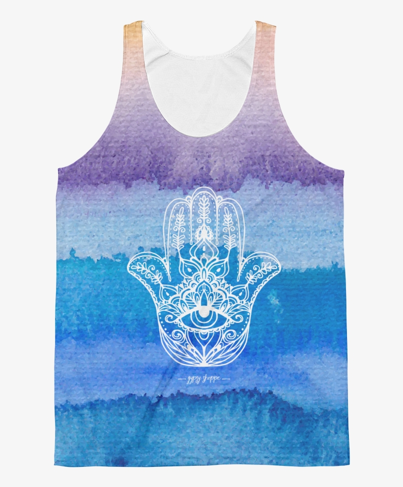Watercolor Ombre Hamsa Detail Gypsy Shoppe - Active Tank, transparent png #8414373
