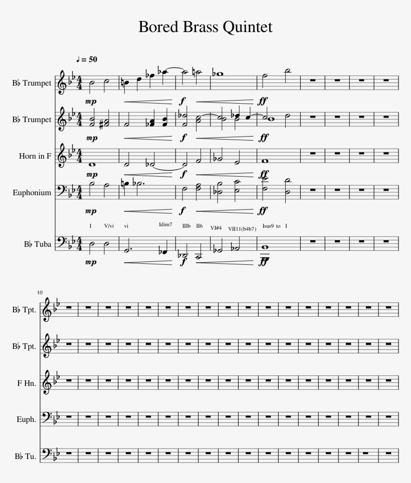 Kahoot Theme Piano Sheet Music Bored Brass Quintet Sheet Music