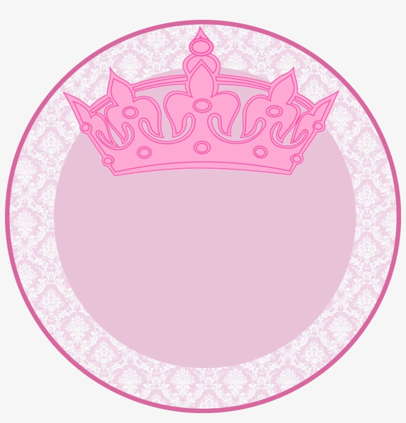 Queen Princess Pink Crown Circle Label Tag Girly Png - Circle, transparent png #8416607