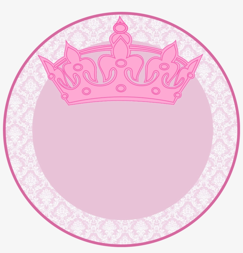 Queen Princess Pink Crown Circle Label Tag Girly Png - Circle, transparent png #8416607