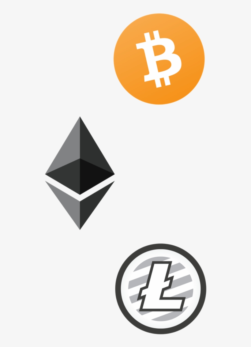 Bitcoin Ethereum And Litecoin Logos - Ethereum Crypto, transparent png #8418096