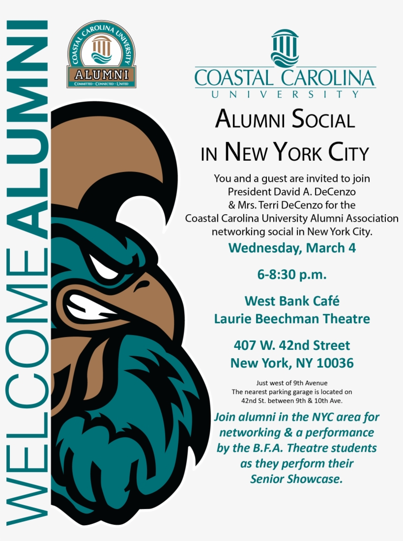 Calling All New York Alumniwe Hope To See You - Coastal Carolina University Logo, transparent png #8418567