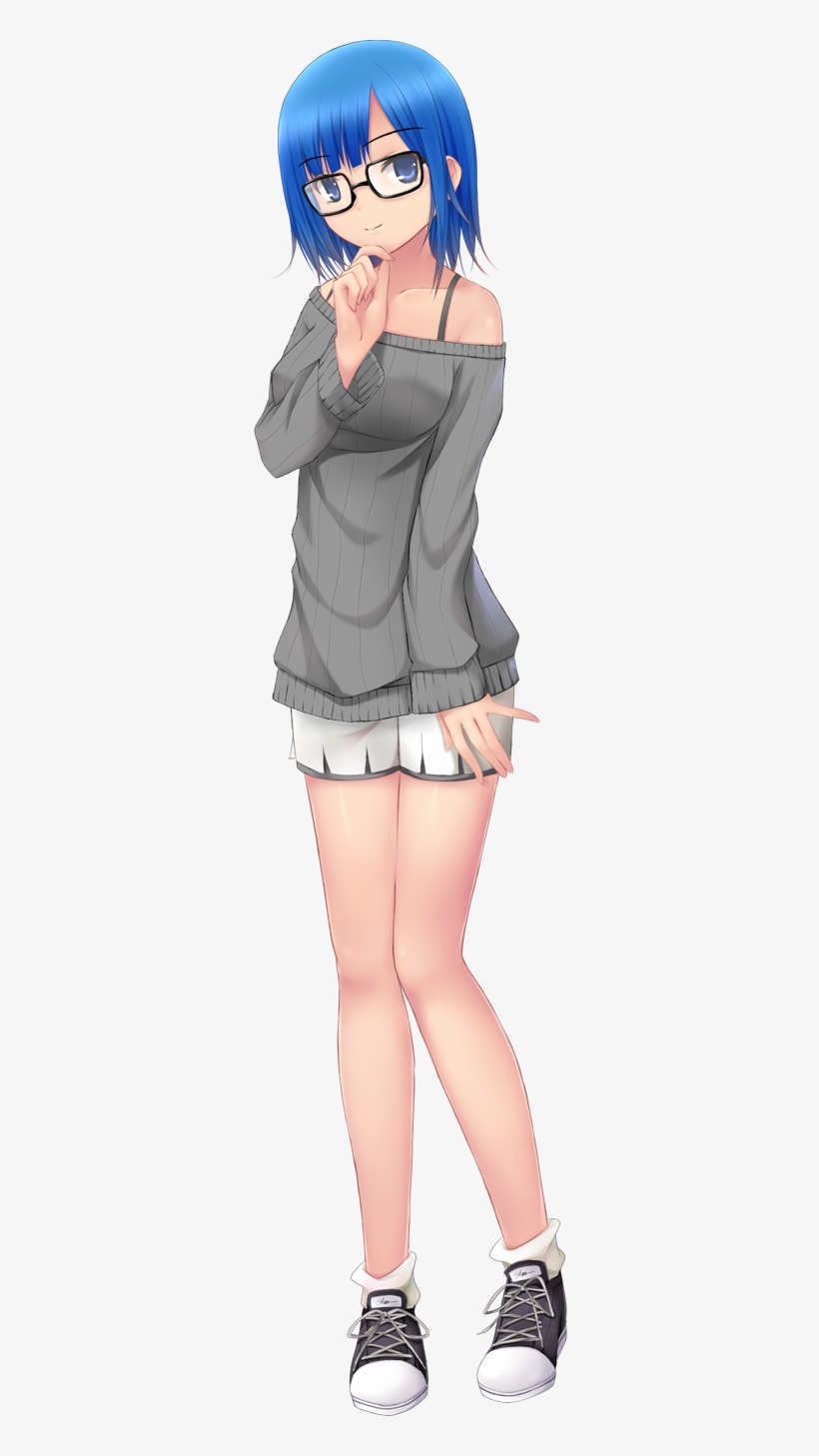 Huniepop - Huniepop Blue Haired Girl, transparent png #8418844