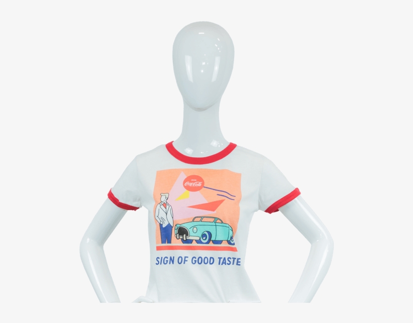 Coca-cola Ringer Crop Tee - Mannequin, transparent png #8419107