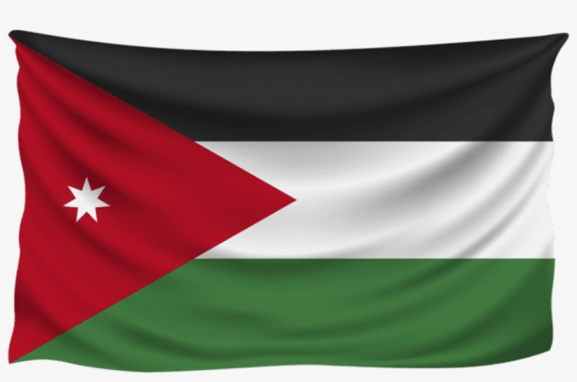 Free Png Download Jordan Wrinkled Flag Clipart Png - Jordan Flag Transparent, transparent png #8420244