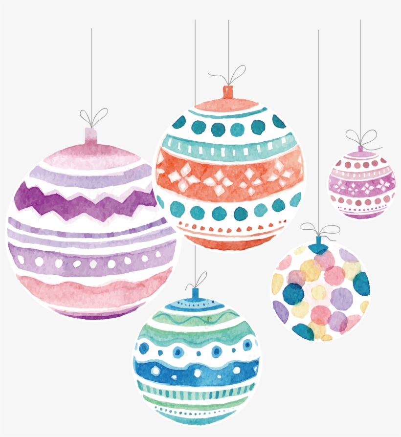 Ball Gift Claus Ornament Christmas Watercolor Santa - Dibujos De Navidad Con Acuarelas, transparent png #8421645