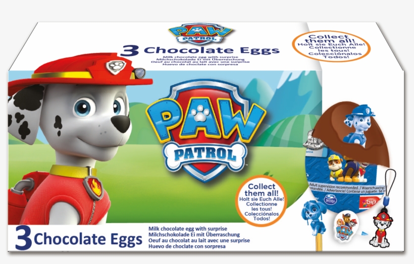 Paw Patrol Chocolate Eggs 3-pack Ds - Cartoon, transparent png #8421920