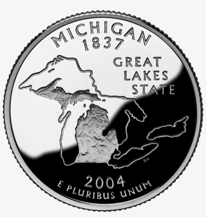 Michigan Quarter Dollar Coin - Michigan State Quarter, transparent png #8421958