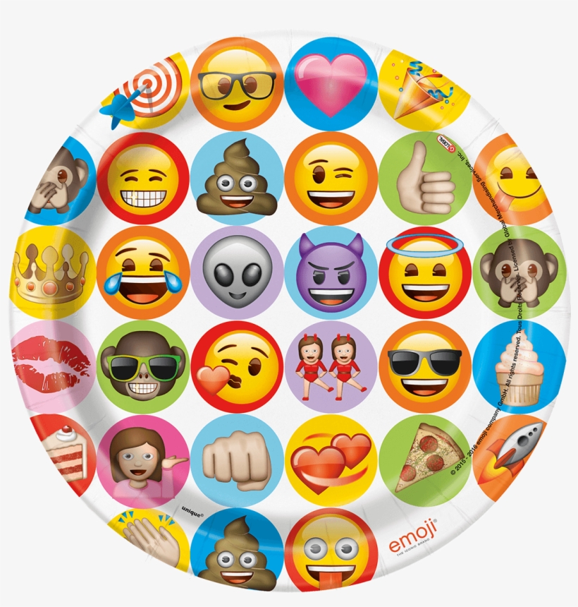 Emoji Party Plate Large - Adornos Con Emojis Para Cumpleaños, transparent png #8422403