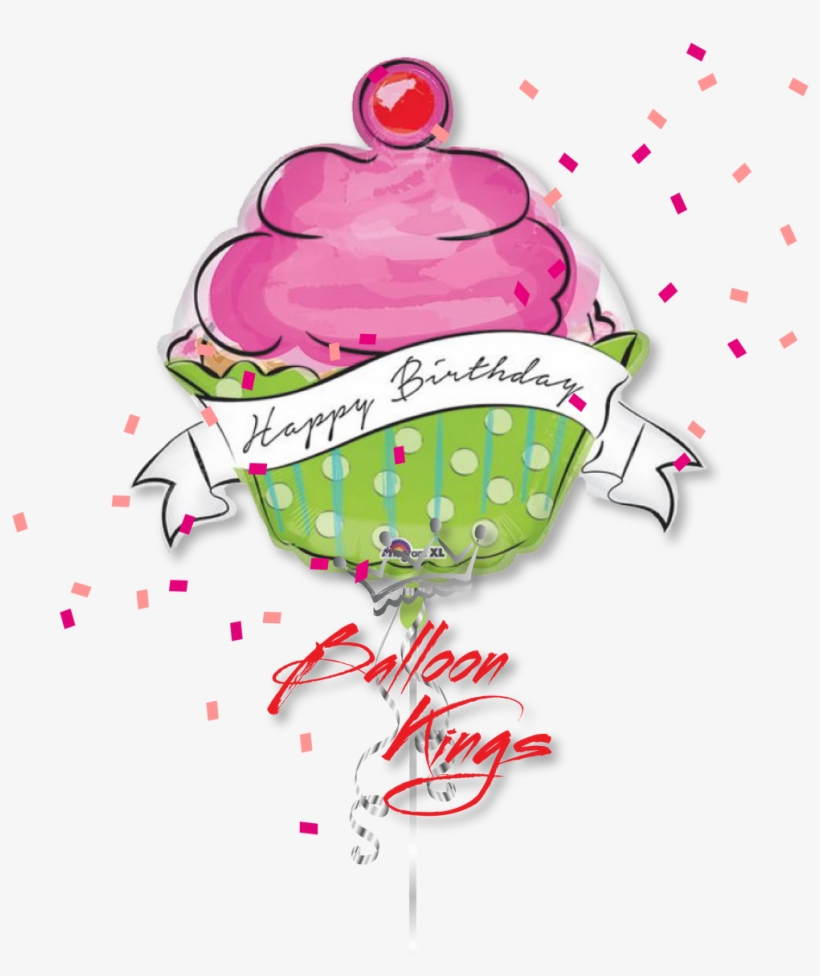 Cupcake Happy Birthday - Balon Mickey Mouse Png, transparent png #8422449