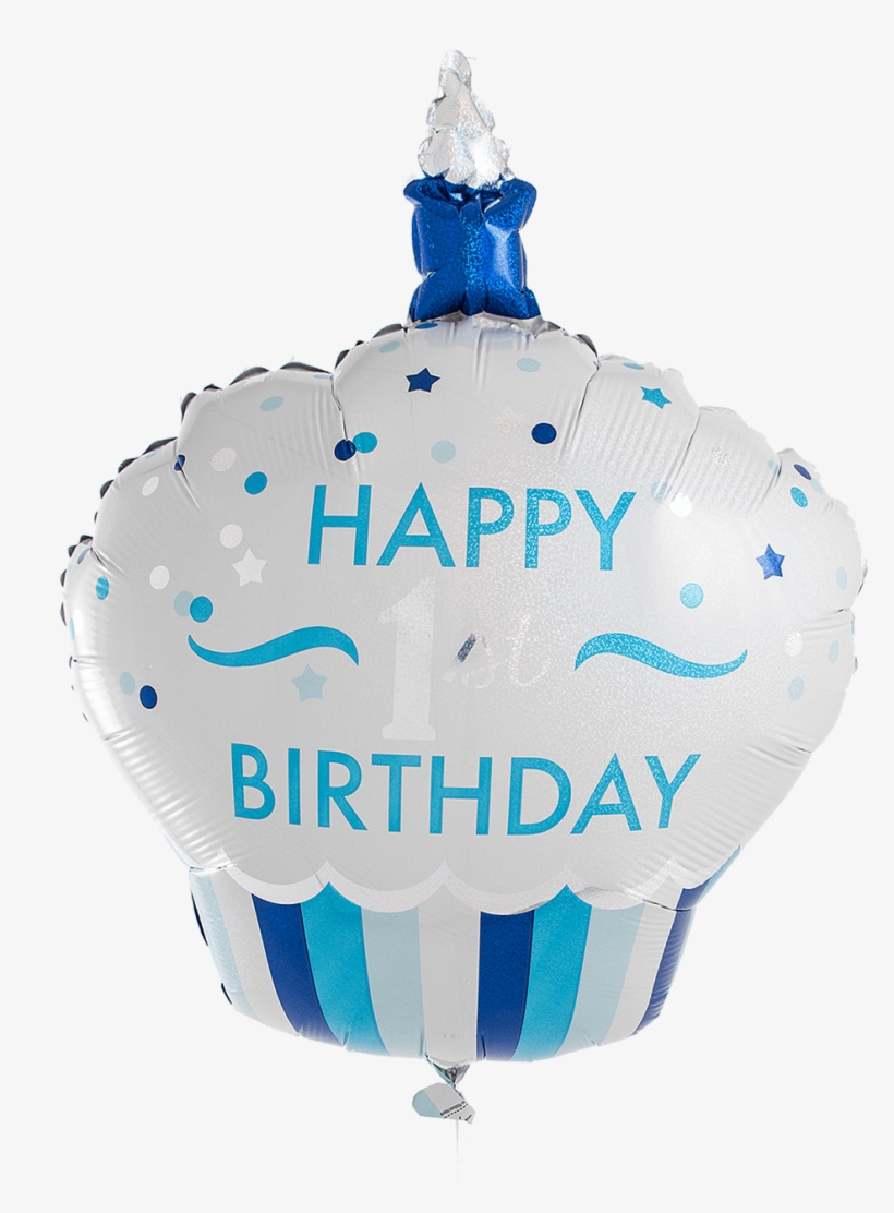 1st Birthday Blue Cupcake Supershape - Birthday, transparent png #8422496