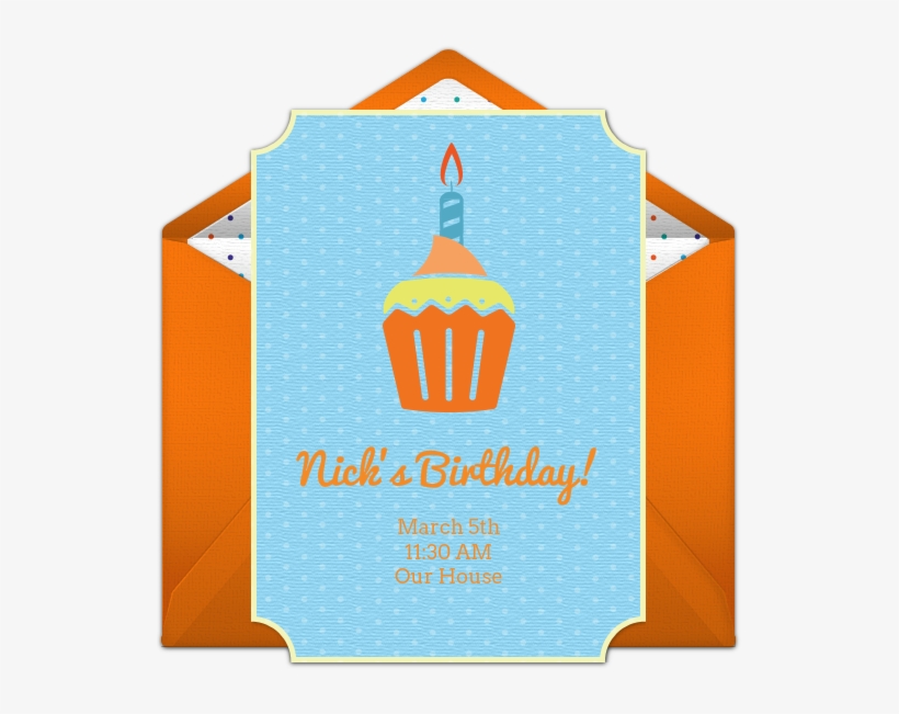 Birthday Cupcake Online Invitation - Illustration, transparent png #8423011