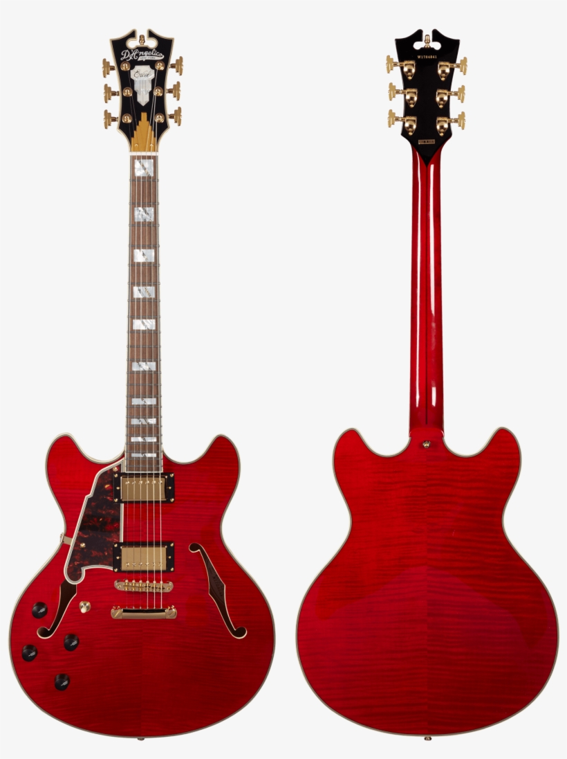 D'angelico Electric Guitar D'angelico Left Handed Excel - D Angelico Excel Dc Black, transparent png #8423174