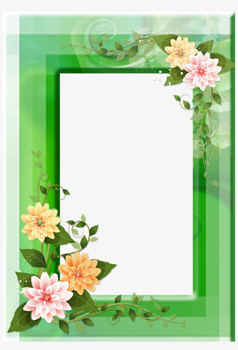 20 Frames Png Com Flores - Flower Paper Border Design, transparent png #8424942