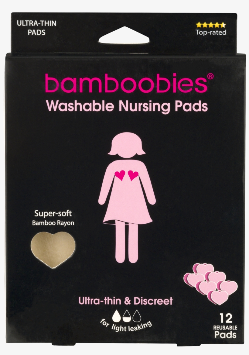 Bamboobies Reusable Washable Nursing Pads Ultra-thin - Bamboobies Nursing Pads For Breastfeeding Reusable, transparent png #8425093