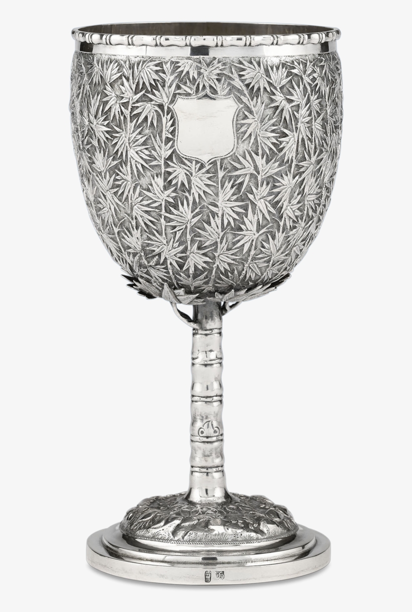 Chinese Export Silver Goblet - Wine Glass, transparent png #8425392