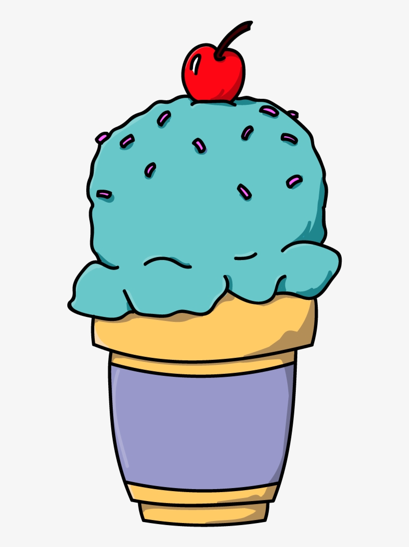 Blue Raspberry Ice Cream Cone Art By Talking Dog - Ice Cream, transparent png #8426525
