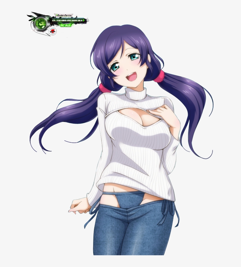 Nozomi Tojo Kawaiii Sexy Keyhole Sweater Render - Love Live School Idol Project Boobs, transparent png #8426685