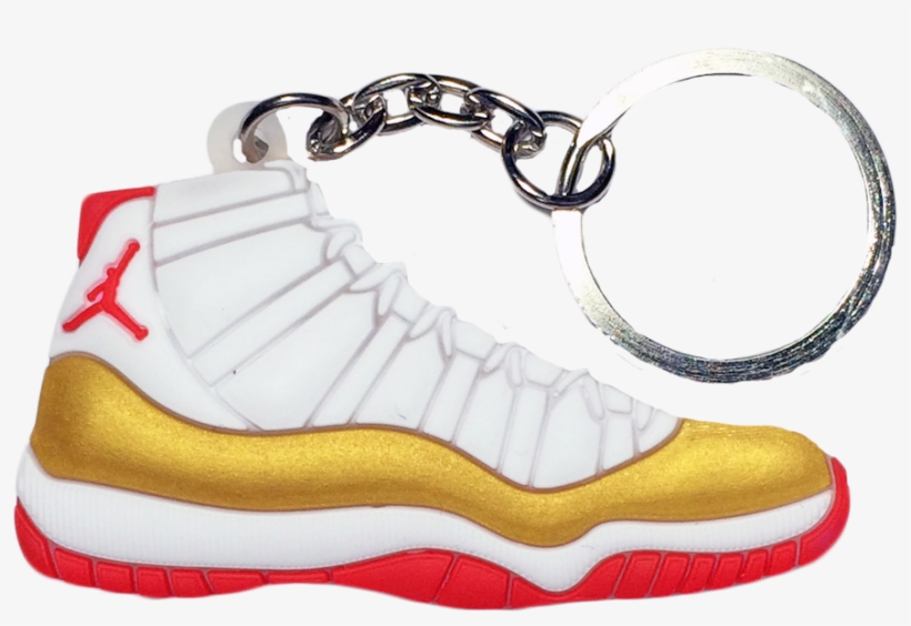 Nike Jordan 11 Xi White Gold Red "ray Allen" 2d Flat - Keychain, transparent png #8427791