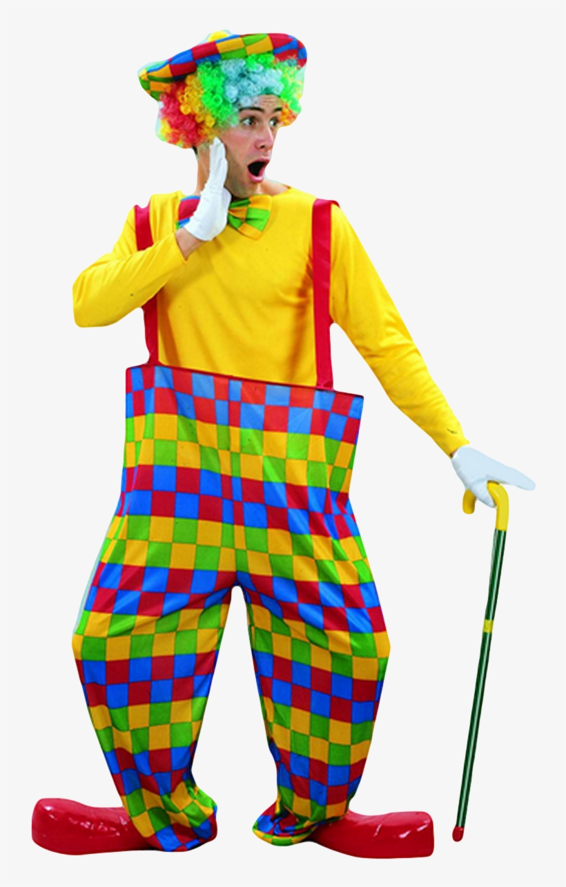 Mens Clown Fancy Dress Costume - Hacer Disfraz De Payasos, transparent png #8427794
