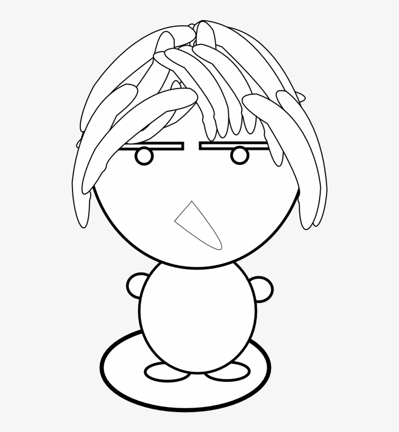 Anime Character Art 38 Black White Line Art 999px 98 - Illustration, transparent png #8428244