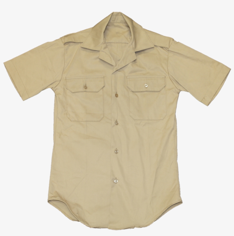 Us Army Button Down Poly/cotton Shirt, Tan 445 - Short Sleeve Yellow Button Down, transparent png #8428614