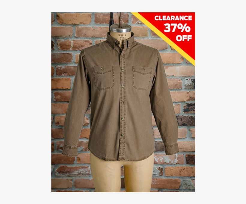 Button Down Pigment Dyed Canvas Shirt - Leather Jacket, transparent png #8428738