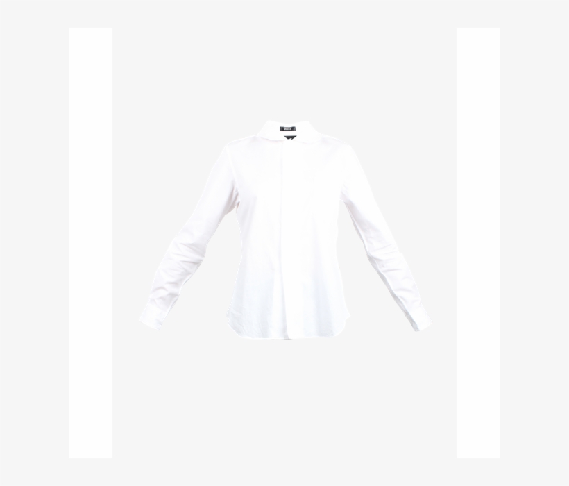 Comme Des Garcons White Shirt With Concealed Snap Buttons - Long-sleeved T-shirt, transparent png #8428906
