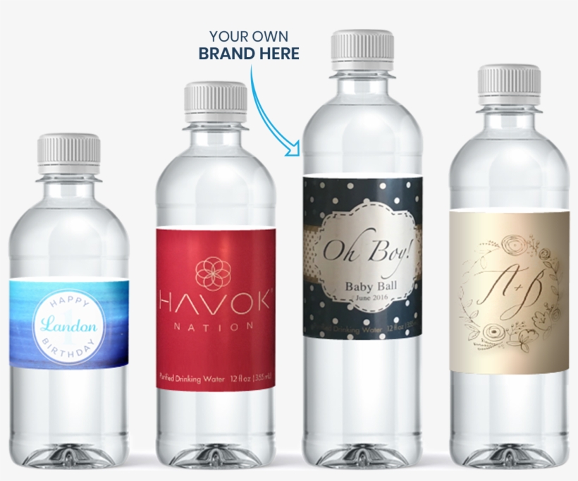 Custom Labeled Bottled Water - Water Bottle, transparent png #8429593