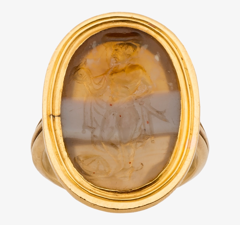 Roman Banded Agate Ring With Intaglio Of Perseus - Ring, transparent png #8429854