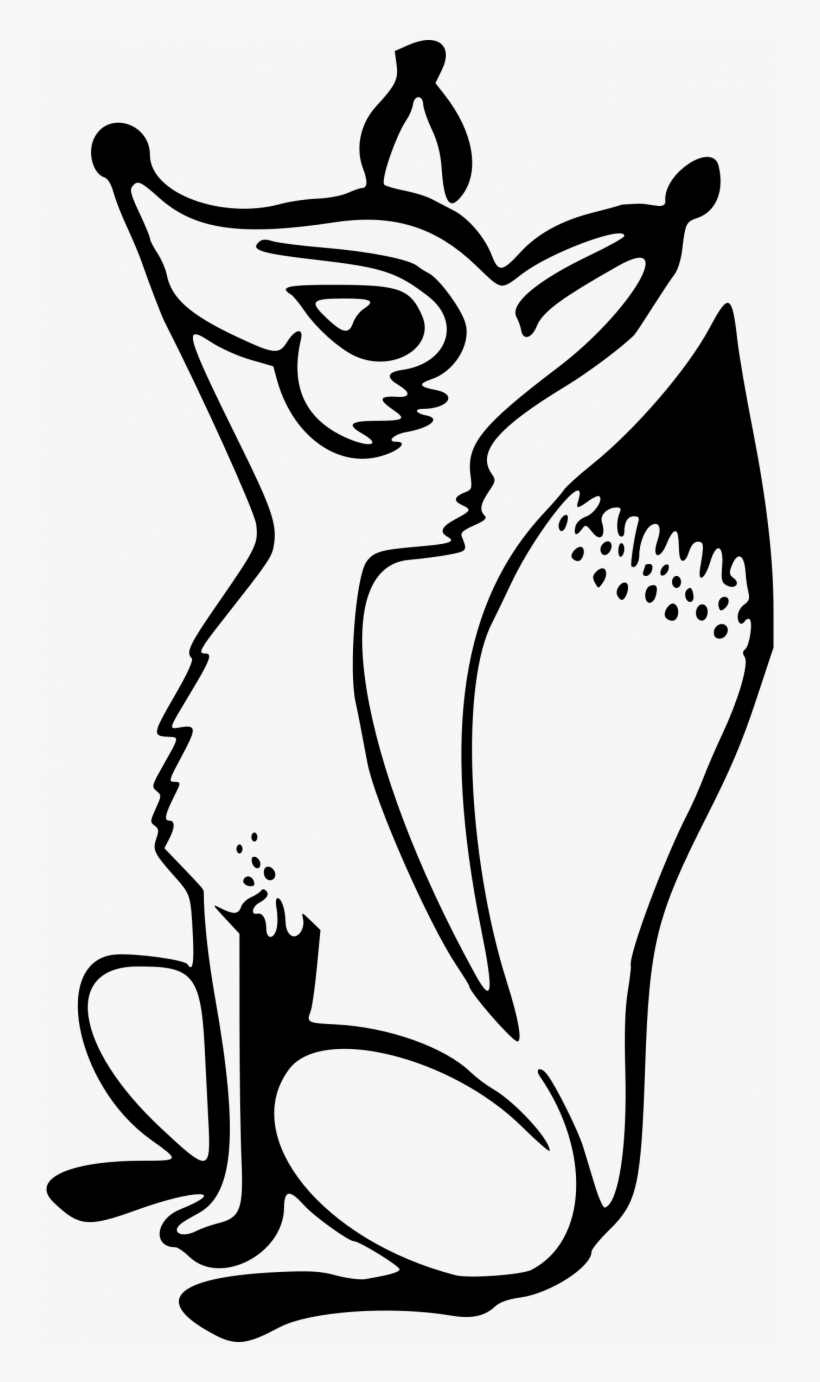 Medium Size Of Simple Fennec Fox Drawing Reference - Black And White Fox Clip Art, transparent png #8431114